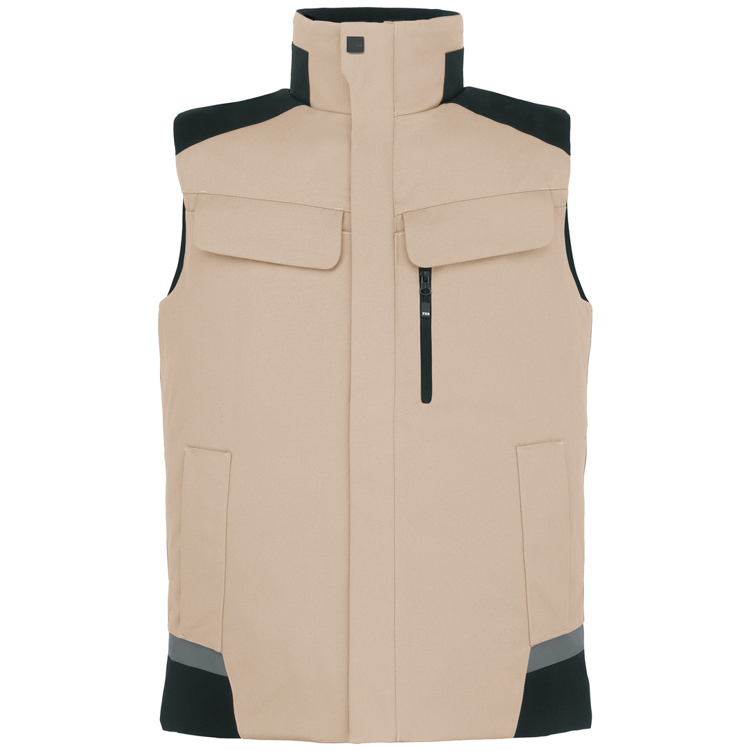 FHB Arbeitsweste wasserabweisend Hauke Gr. M beige/schwarz