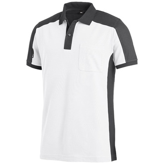 FHB KONRAD Polo-Shirt, weiß-anthrazit, Gr. L