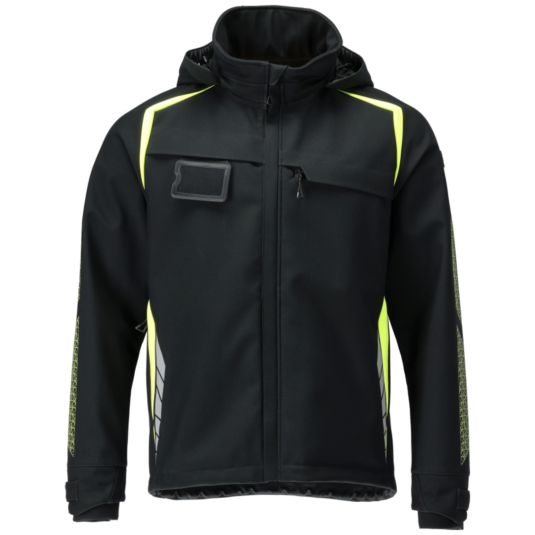 Mascot Softshelljacke with hood ACCELERATE SAFE 23002-246 Gr. S black/hi-vis yellow