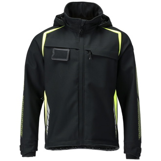 Mascot Softshelljacke with hood ACCELERATE SAFE 23002-246 Gr. XL black/hi-vis yellow