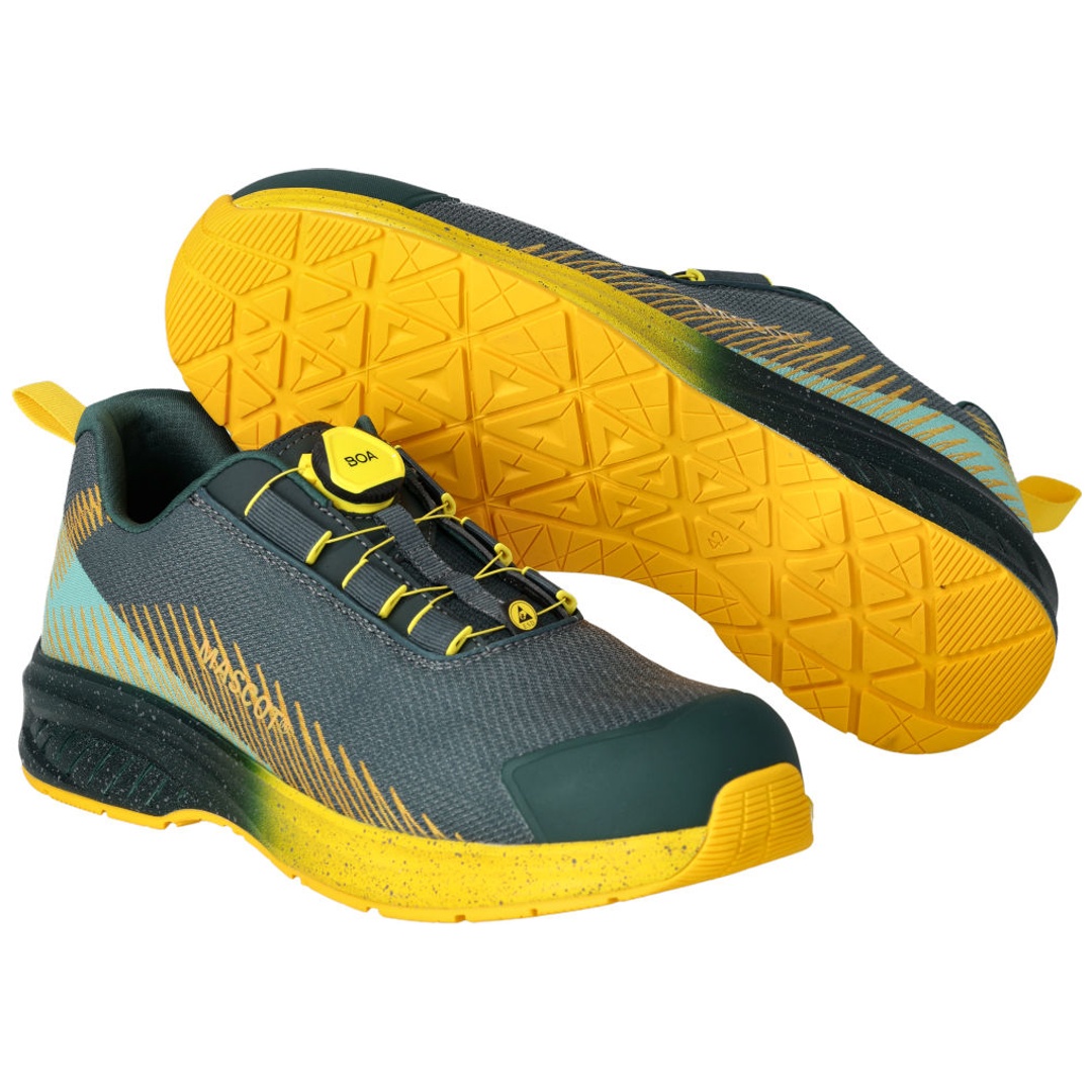 Mascot ESD-Sicherheitshalbschuh FOOTWEAR CUSTOMIZED F1601-909 S1PS Gr. 47 forest green/sunflower yellow