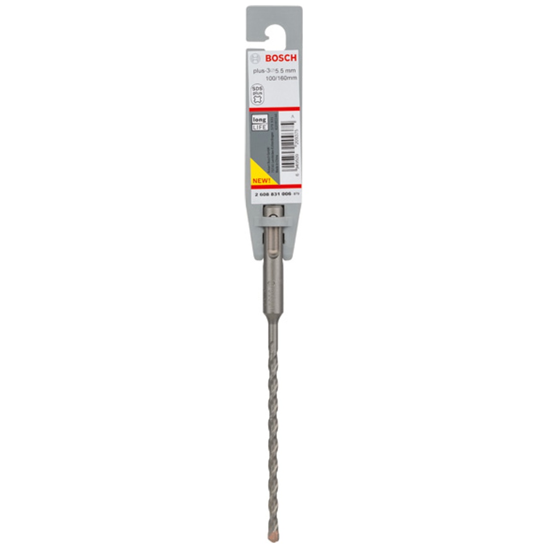 Bosch Hammerbohrer SDS-plus, plus-3, 5,5 x 100 x 160 mm, (1 Stk.)
