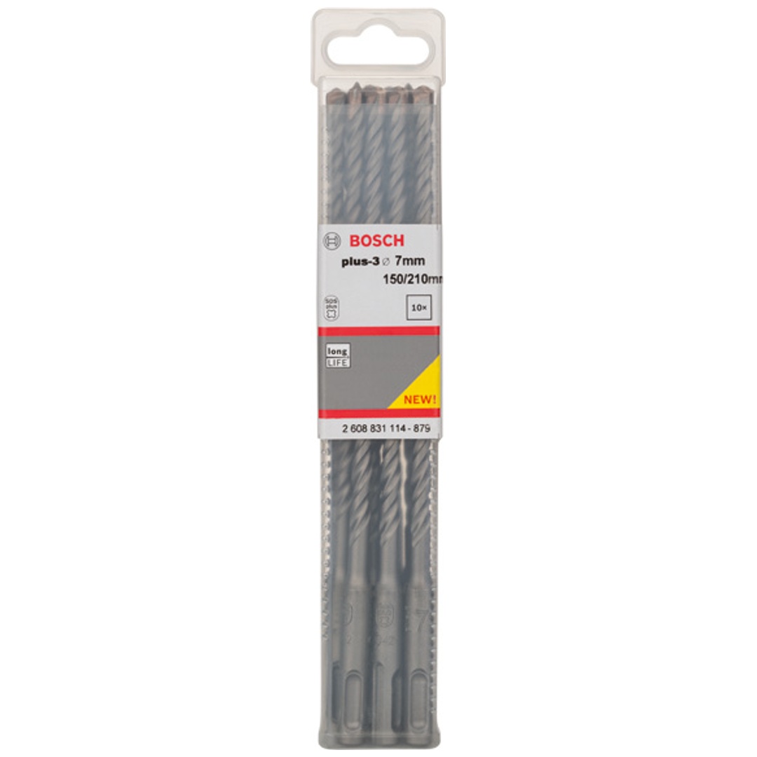 Bosch Hammerbohrer SDS-plus, plus-3, 7 x 150 x 210 mm, (10 Stk.)