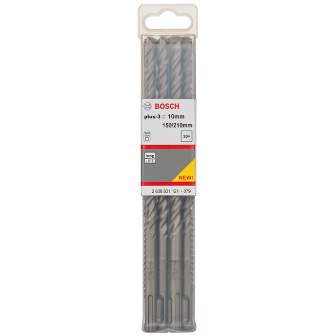 Bosch Hammerbohrer SDS-plus, plus-3, 10 x 150 x 210 mm, (10 Stk.)