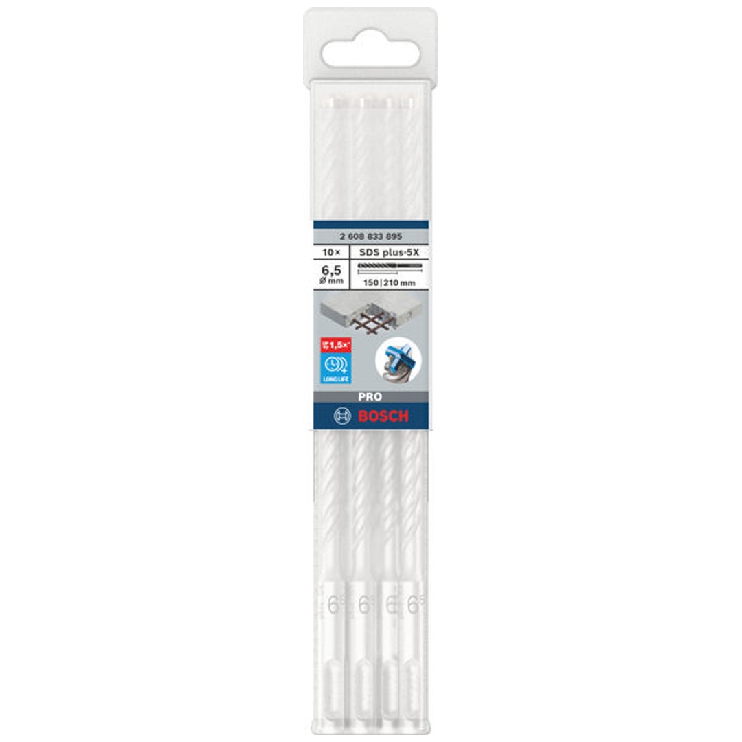 Bosch PRO Hammerbohrer SDS-plus-5X, 6,5 x 150 x 210 mm, (10 Stk.)