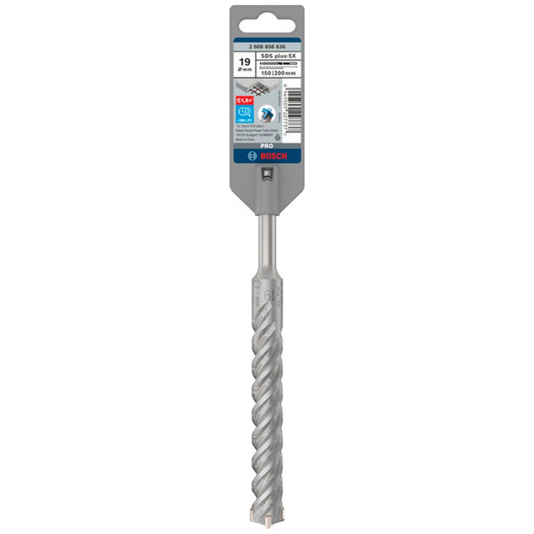 Bosch PRO Hammerbohrer SDS-plus-5X, 19 x 150 x 200 mm, (1 Stk.)
