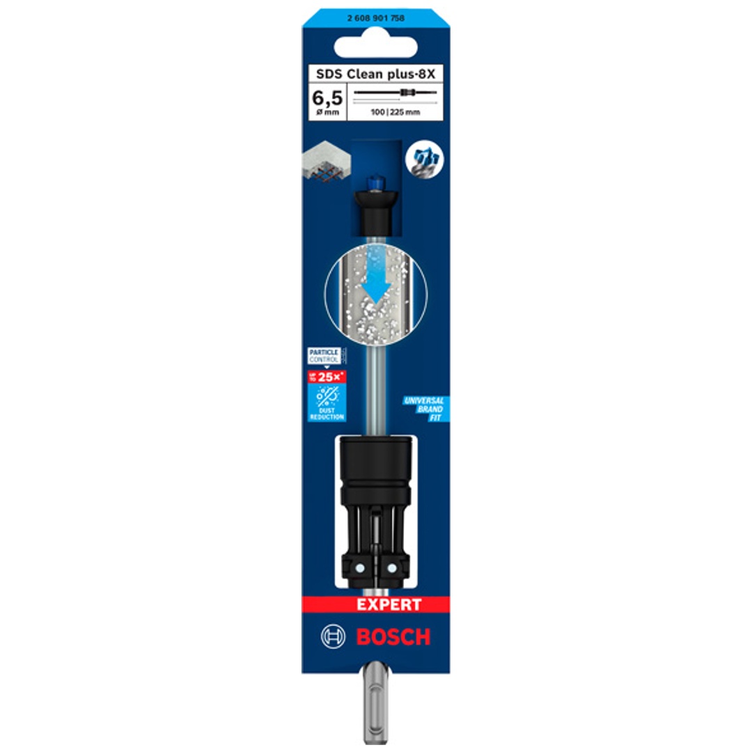 Bosch EXPERT Saugbohrer SDS Clean plus-8X Hammerbohrer, 6,5 x 100 x 225 mm