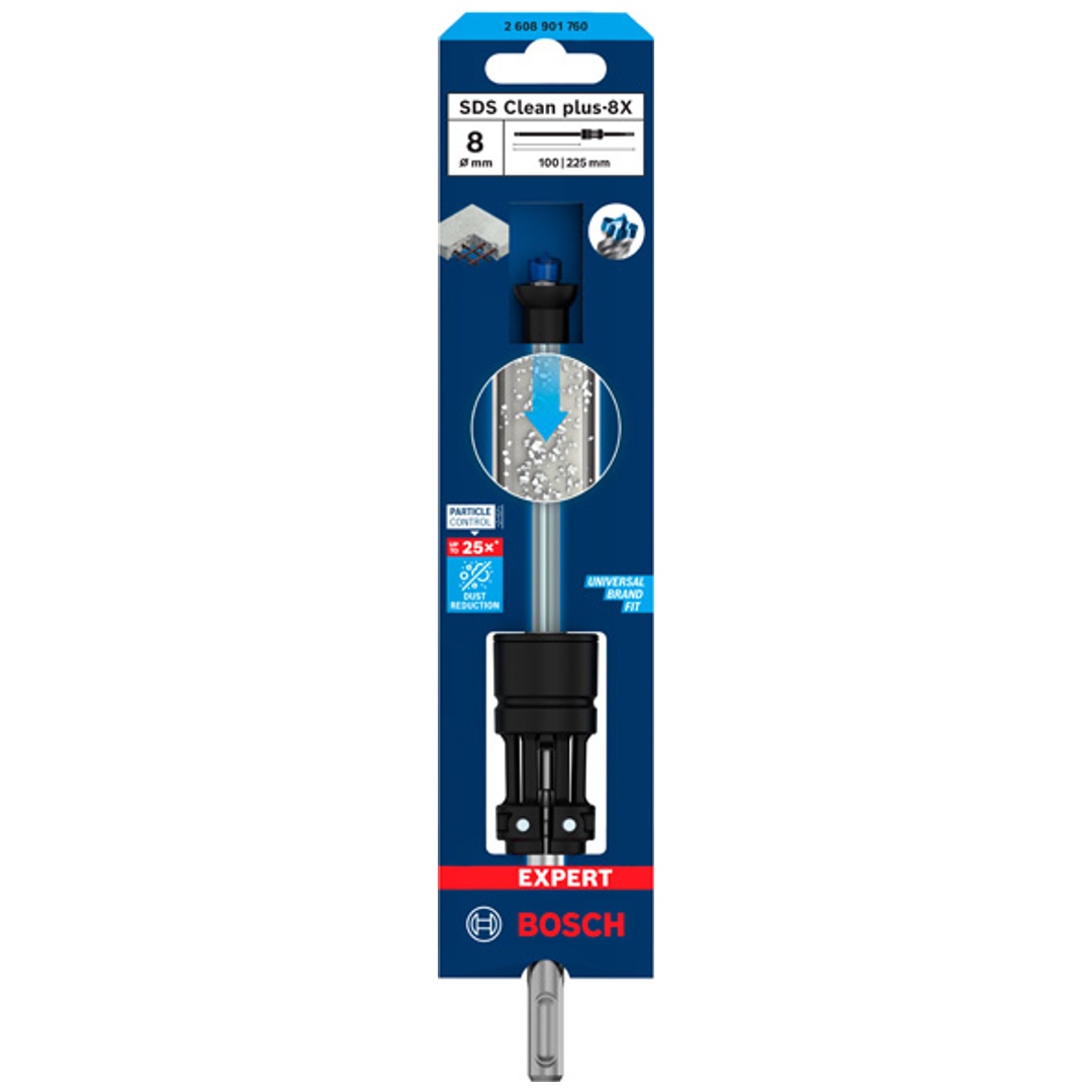 Bosch EXPERT Saugbohrer SDS Clean plus-8X Hammerbohrer, 8 x 100 x 225 mm