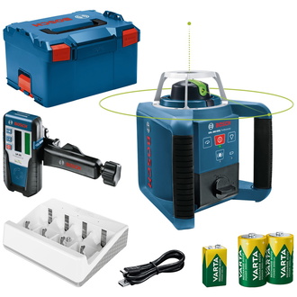 Bosch Rotationslaser GRL 300 HVG + Laser-Empfänger LR 1 G, incl. Zubehör, L-BOXX