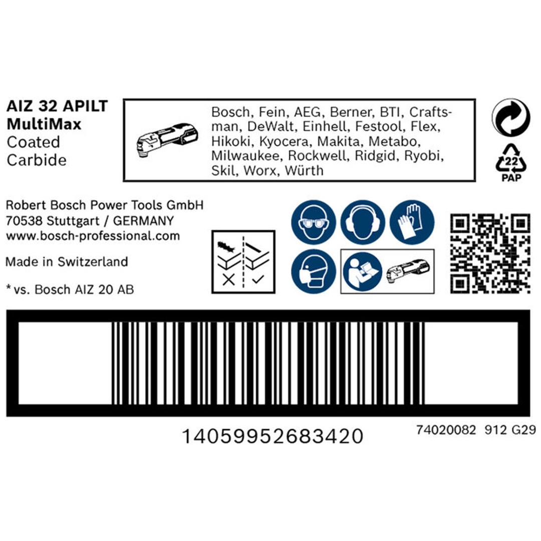 Bosch EXPERT Tauchsägeblatt MultiMax AIZ 32 APILT für Multifunktionswerkzeuge, 25-tlg.