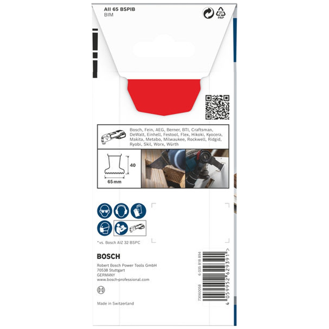 Bosch PRO Tauchsägeblatt AII 65 BSPIB für Multifunktionswerkzeuge, 65 x 40 mm, Art.Nr. 2608669082