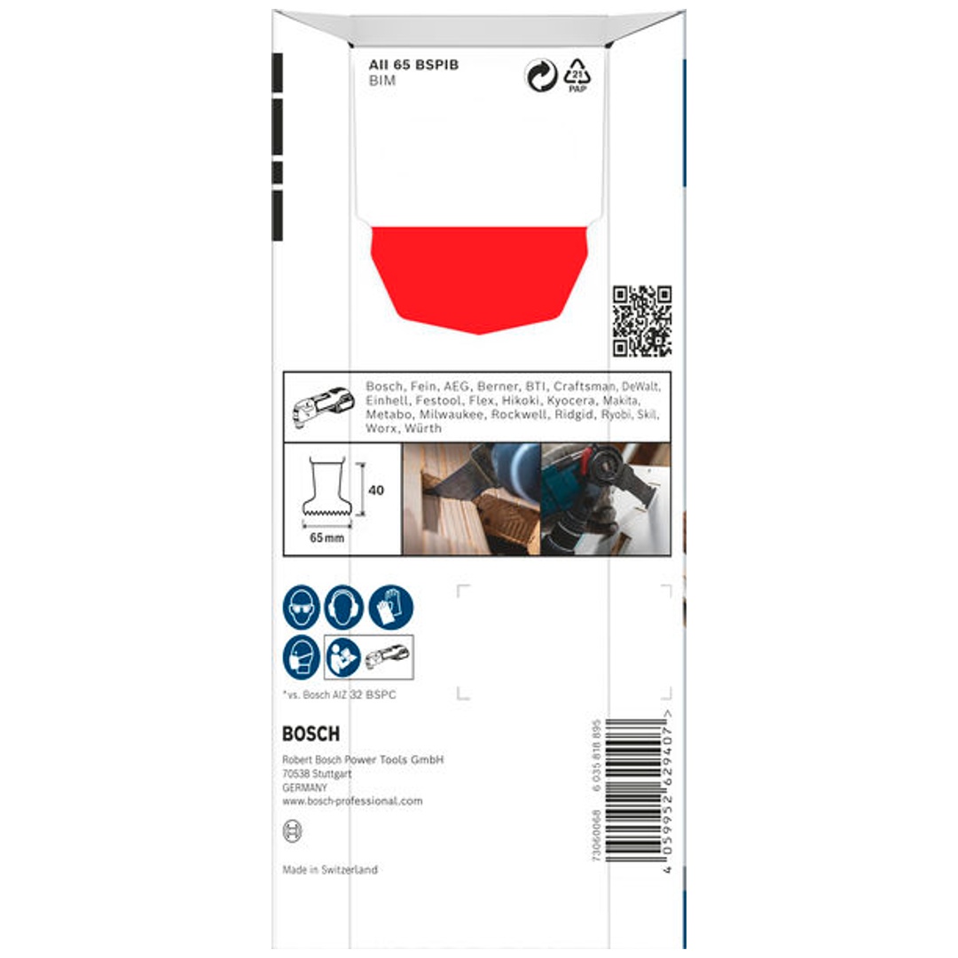 Bosch PRO Tauchsägeblatt AII 65 BSPIB für Multifunktionswerkzeuge, 65 x 40 mm, Art.Nr. 2608669083