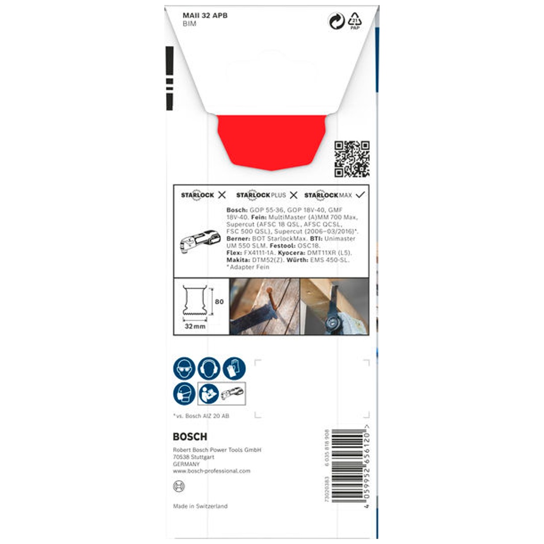 Bosch PRO Tauchsägeblatt MAII 32 APB für Multifunktionswerkzeuge, 32 x 80 mm, Art.Nr. 2608669133