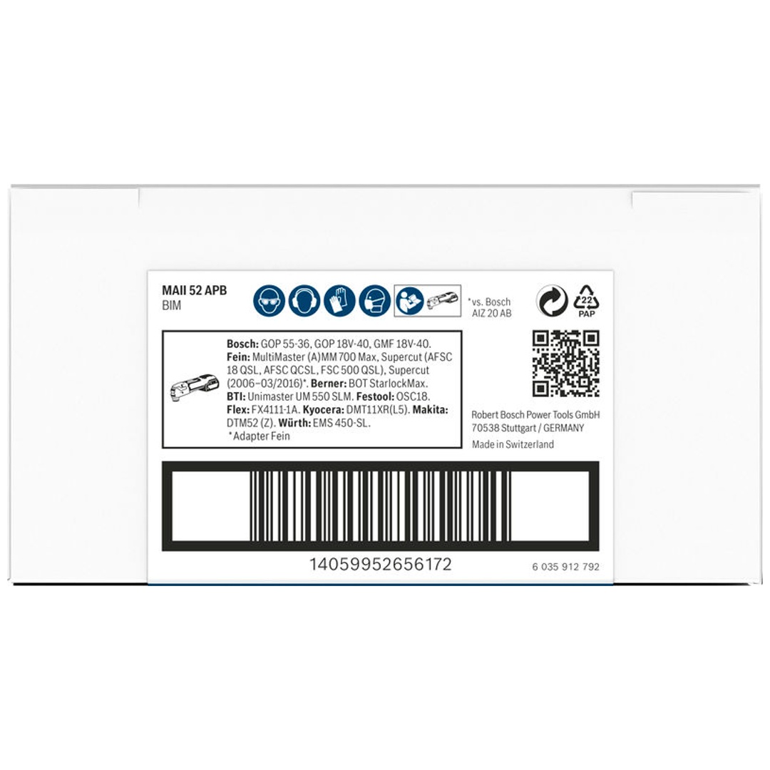 Bosch PRO Tauchsägeblatt MAII 52 APB für Multifunktionswerkzeuge, 52 x 75 mm, Art.Nr. 2608669138