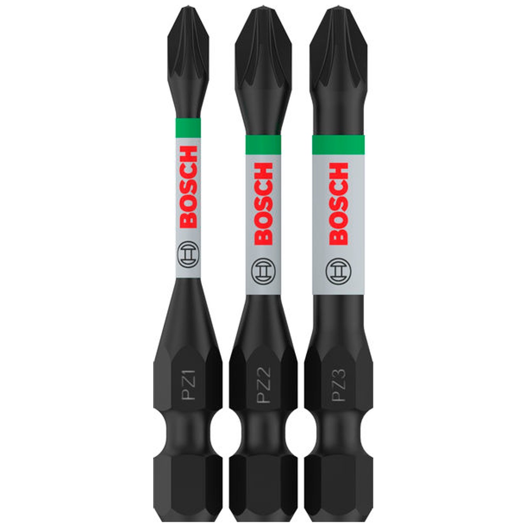Bosch PRO Schrauberbits Pozidriv Impact Bit, PZ1, PZ2, PZ3, 55 mm, 3-tlg.