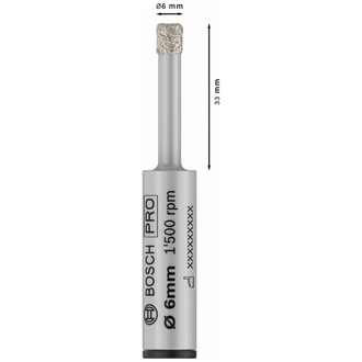 Bosch PRO Diamantbohrer Ceramic dry, 6 x 33 x 13 mm