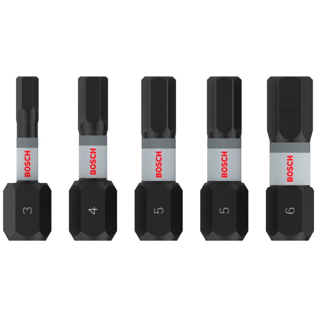 Bosch PRO Schrauberbits Hex Impact Bit, H3, H4, H5(x2), H6, 25 mm, 5-tlg.