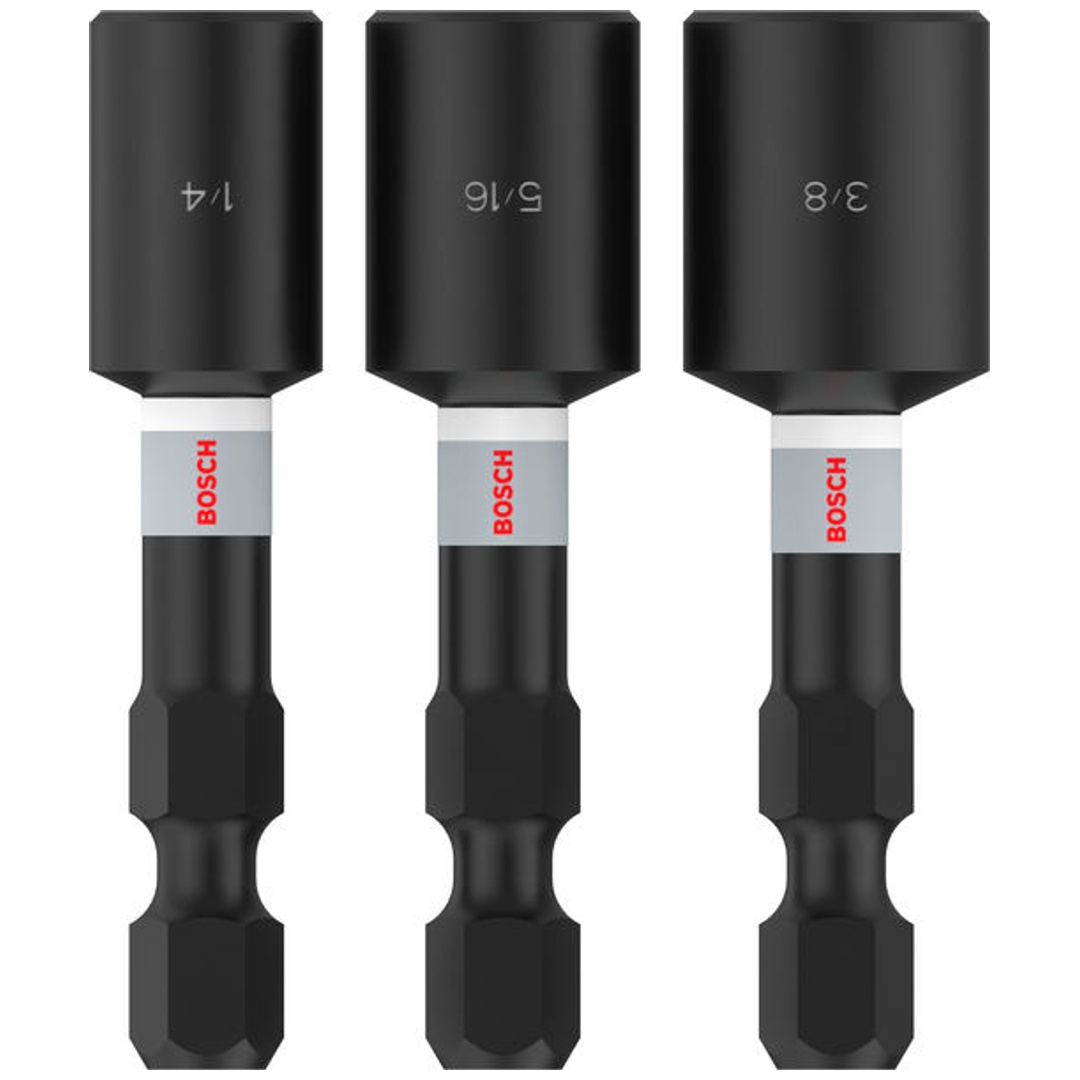 Bosch PRO Schlag-Steckschlüssel Nutsetter Impact, 1/4, 5/16, 3/8, 1 7/8, 50 mm lang, 4-tlg.