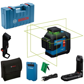 Bosch Linienlaser GLL 80-33 G, incl. Zubehör, Tasche, Handwerkerkoffer