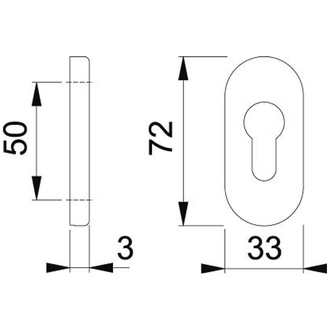 Hoppe Kleberosette oval 29067 3 mm