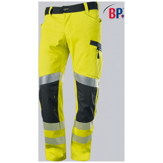 BP Leichte Warnschutz-Stretchhose m. Knietaschen f. Herren 2043 Gr. 48l warngelb/anthrazit