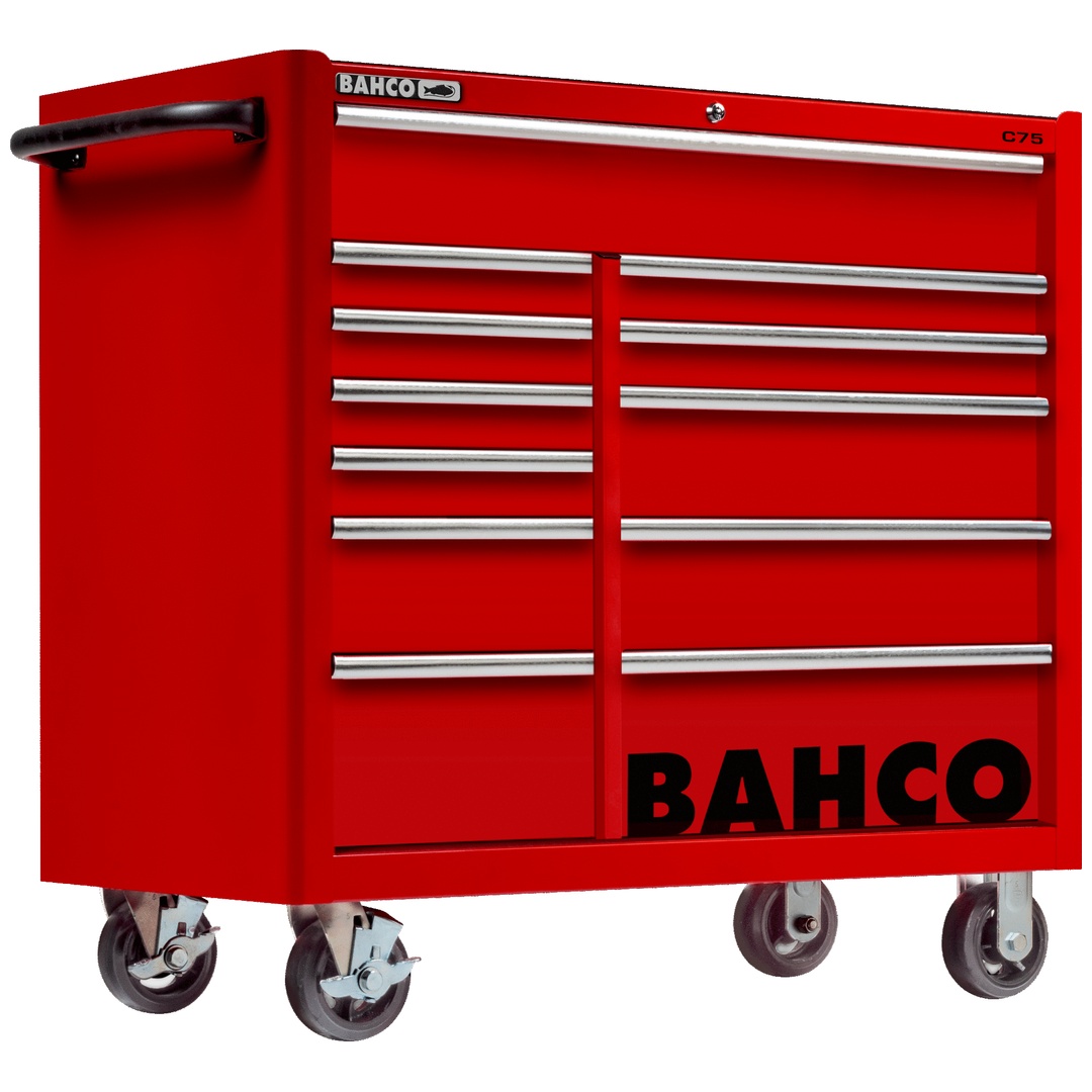 Bahco Classic Werkstattwagen 40 mit 2 Schubladenreihen, 12 Schubladen, rot