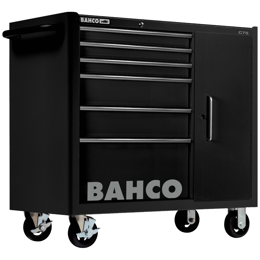 Bahco Classic Werkstattwagen 40 mit Schrank und 6 Schubladen, schwarz