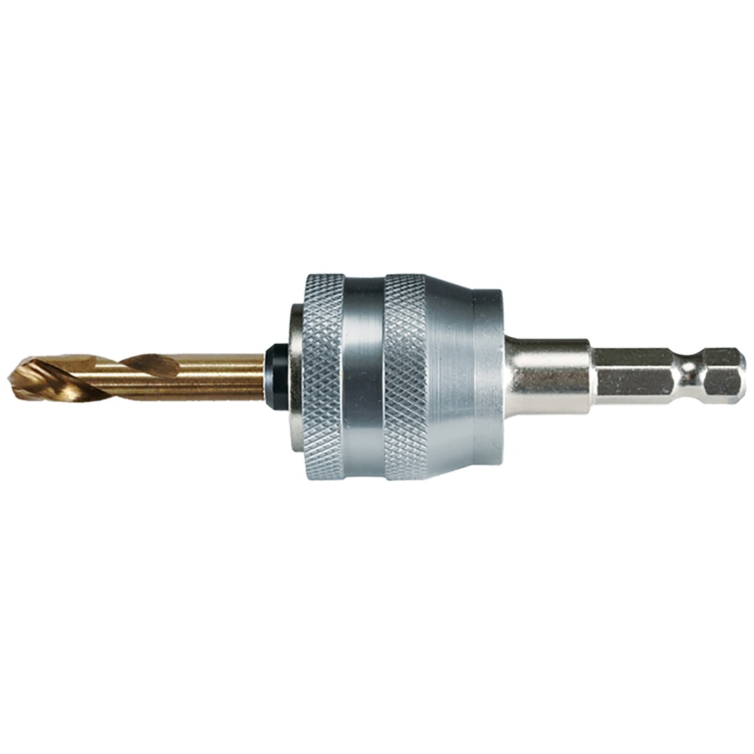 Makita Adapter EZYCHANGE + HSS Zentrierbohrer , 3/8 Sechskantaufnahme, 65 mm lang, für dünne Bleche