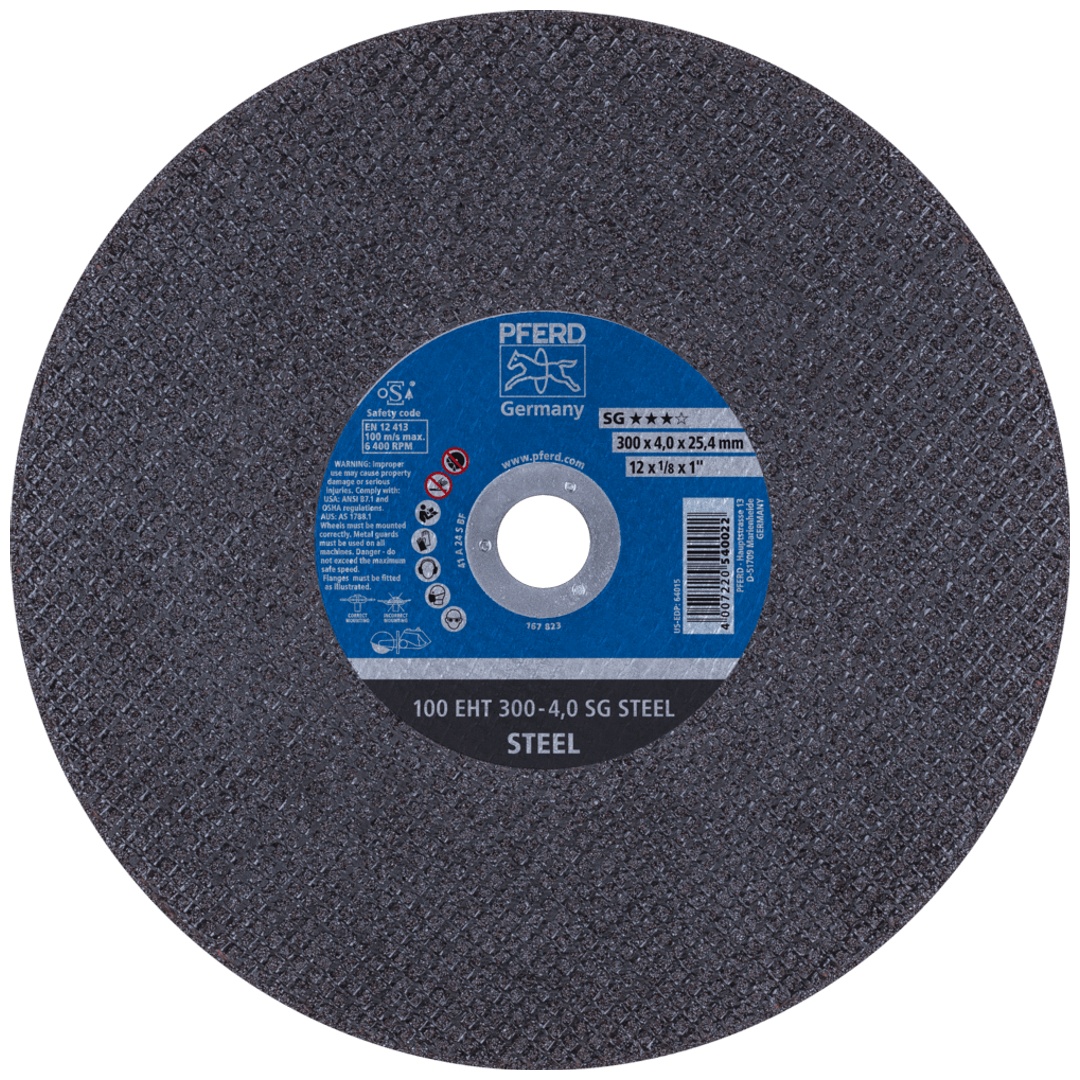 PFERD TOOLS Trennscheibe Trennschleifer EHT 300x4,0x25,4 mm SG STEEL für Stahl (100 m/s)