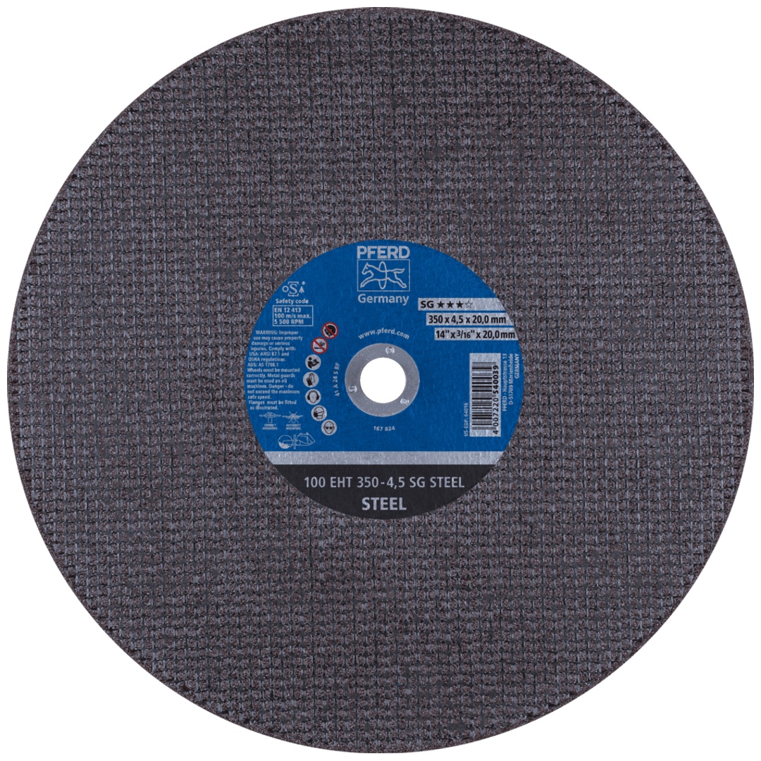 PFERD TOOLS Trennscheibe Trennschleifer EHT 350x4,5x20mm SG STEEL für Stahl (100 m/s)