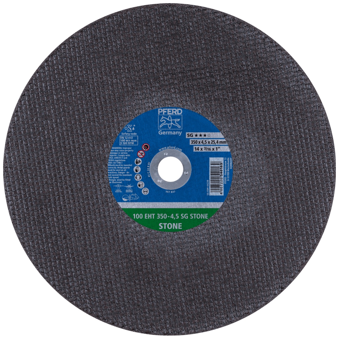 PFERD TOOLS Trennscheibe Trennschleifer EHT 350x4,5x25,4 mm SG STONE für Stein (100 m/s)