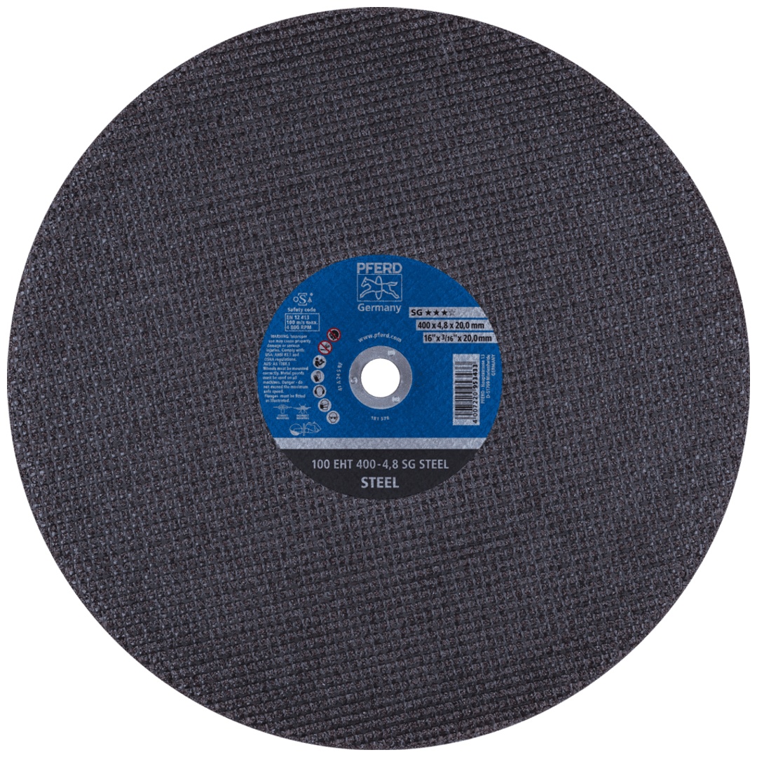 PFERD TOOLS Trennscheibe Trennschleifer EHT 400x4,8x20mm SG STEEL für Stahl (100 m/s)