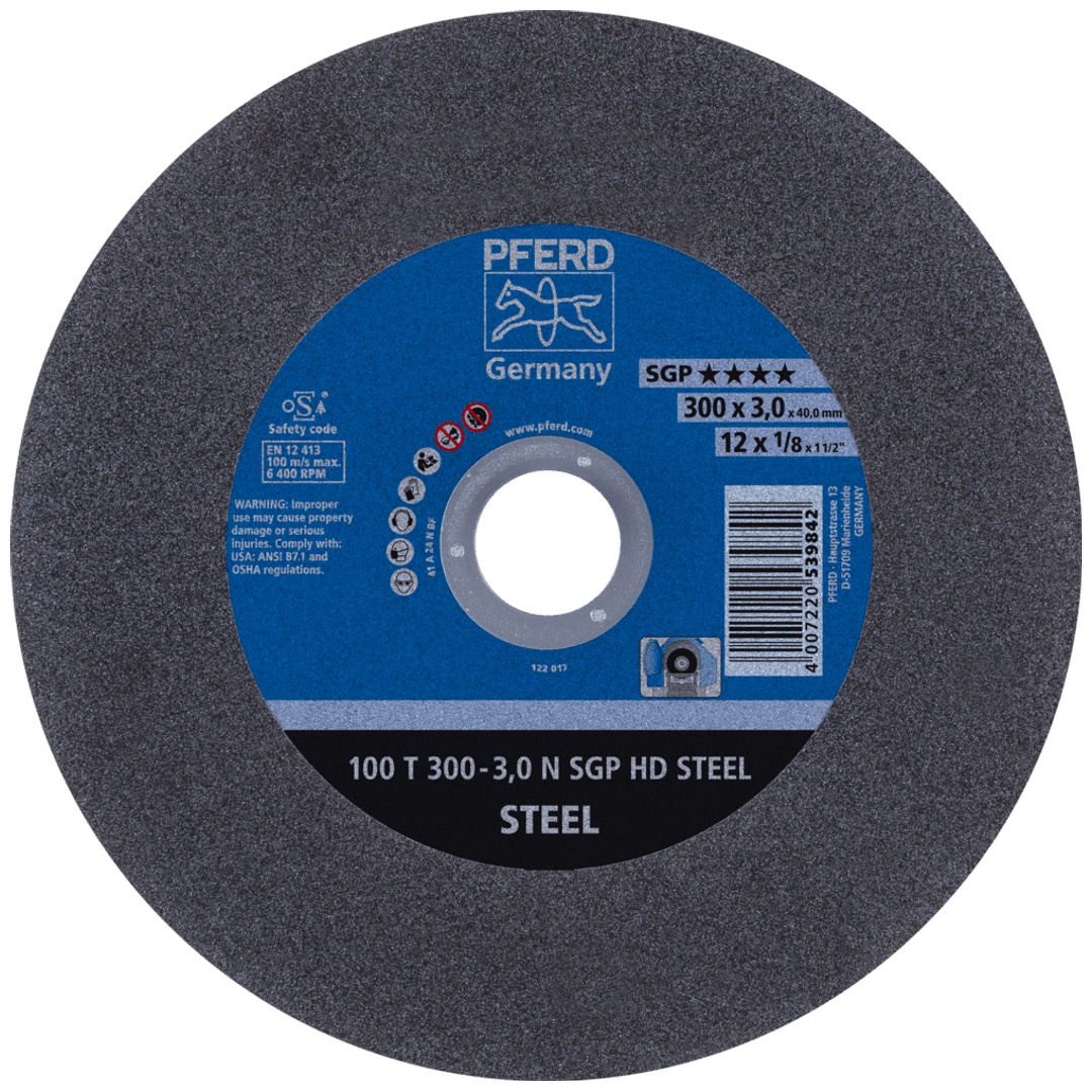 PFERD TOOLS Stationäre Trennscheibe T 300x3,0x40mm weich HD STEEL für Stahl 100m/s