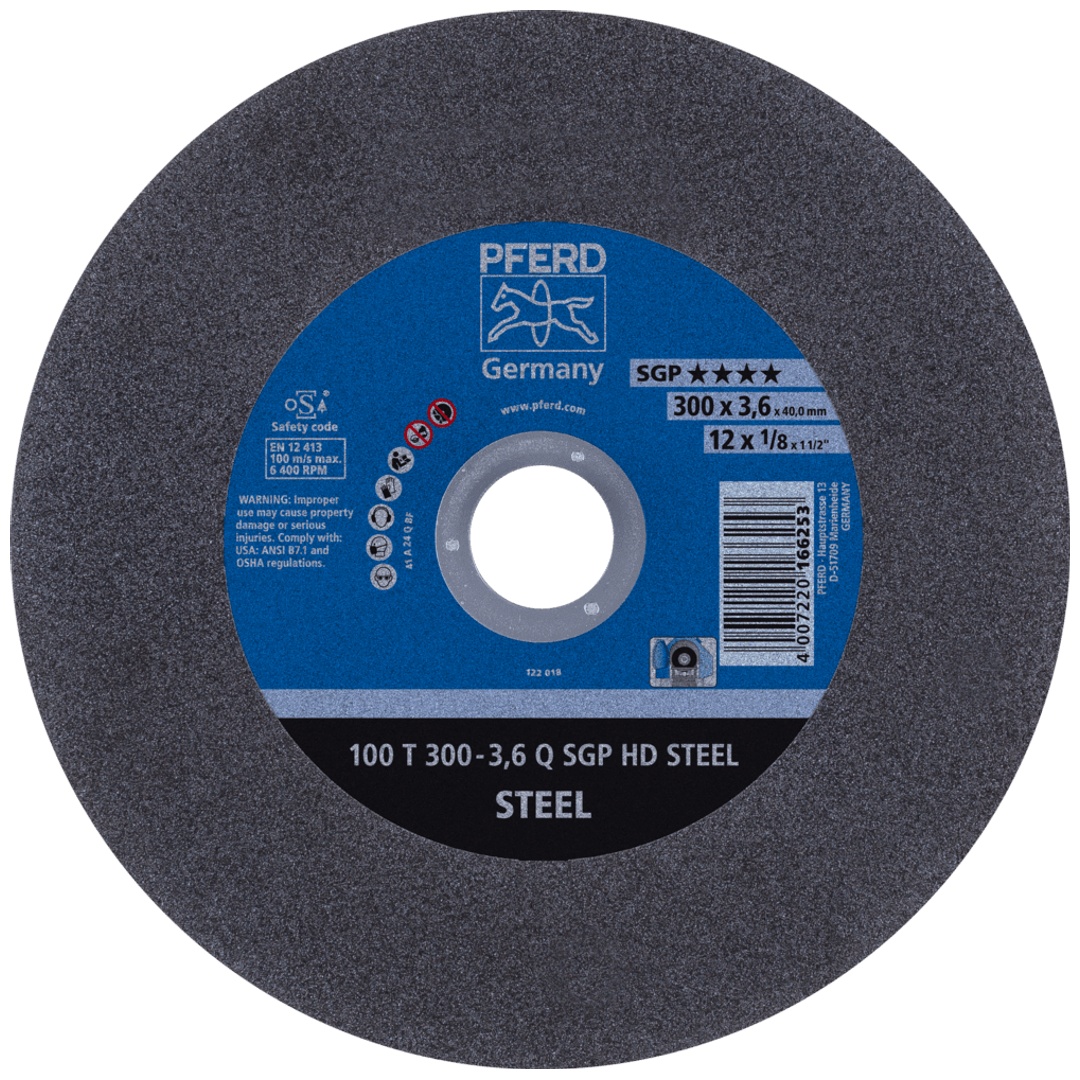 PFERD TOOLS Stationäre Trennscheibe T 300x3,6x40mm mittelhart HD STEEL für Stahl 100m/s