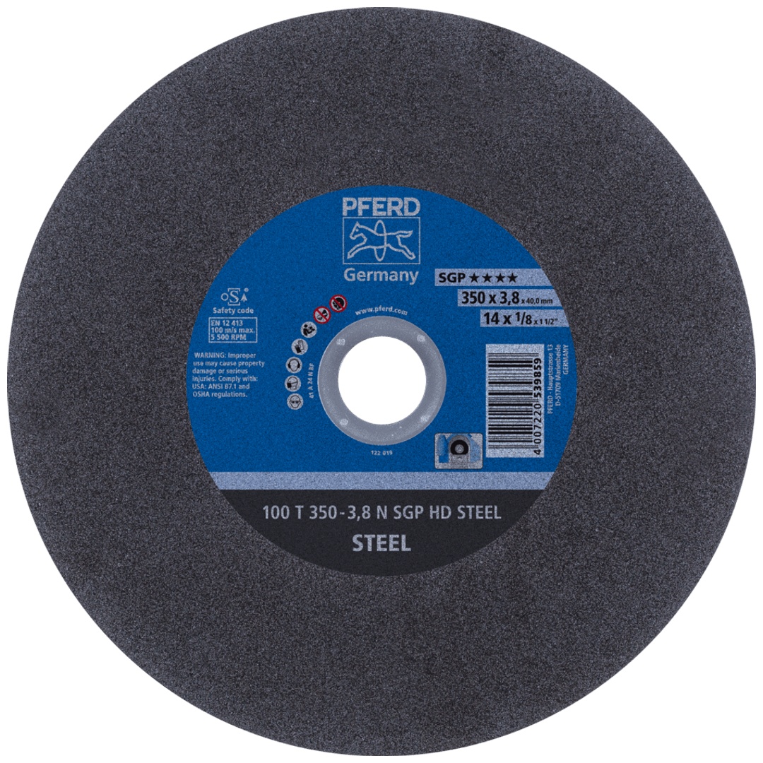 PFERD TOOLS Stationäre Trennscheibe T 350x3,8x40mm weich HD STEEL für Stahl 100m/s