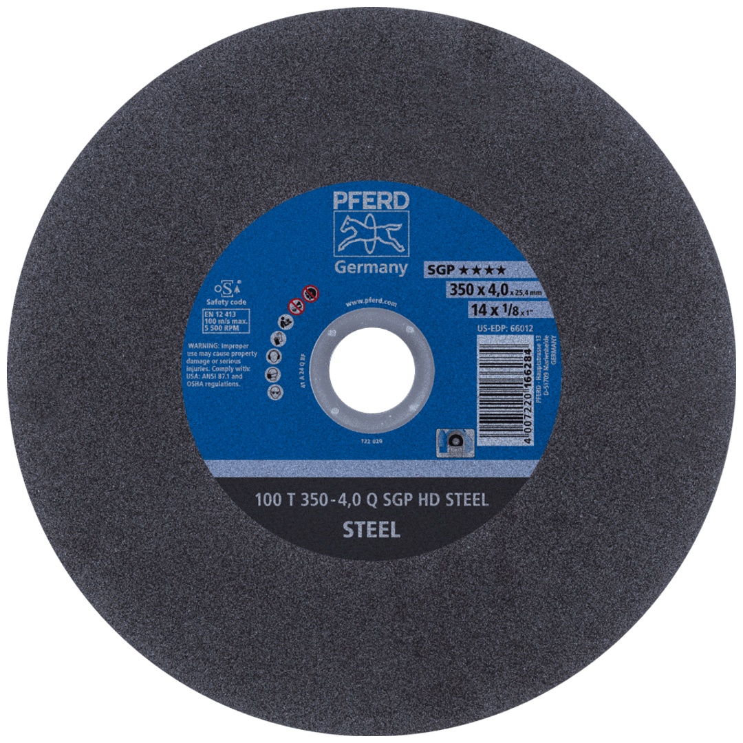 PFERD TOOLS Stationäre Trennscheibe T 350x4,0x25,4 mm mittelhart HD STEEL für Stahl 100m/s