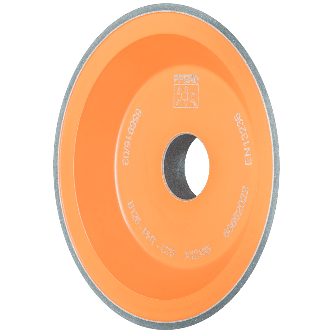 PFERD TOOLS CBN-Schleifscheibe Kunstharz 12V9 PHT 100mm B126 (mittel) Trocken- und Nassschliff