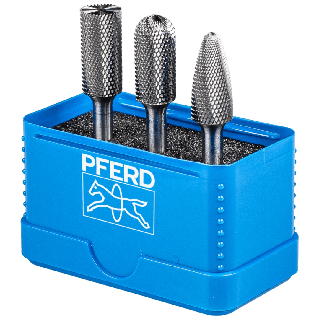 PFERD TOOLS Hartmetall Hochleistungskleinfrässtift Set 1312 MICRO 3-tlg. Ø 12mm Schaft-Ø 6mm Feinbearbeitung