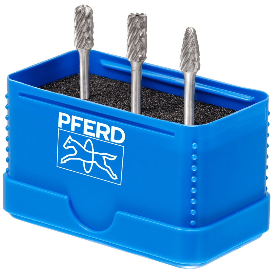 PFERD TOOLS Hartmetall Hochleistungsfrässtift Set 1404 ALLROUND 3-tlg. Ø 6mm Schaft-Ø 3mm universal grob (1404)