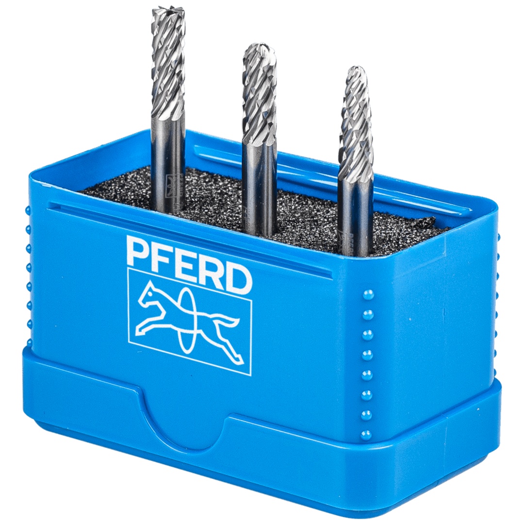 PFERD TOOLS Hartmetall Hochleistungsfrässtift Set 1406 ALLROUND 3-tlg. Ø 6mm Schaft-Ø 6mm universal grob