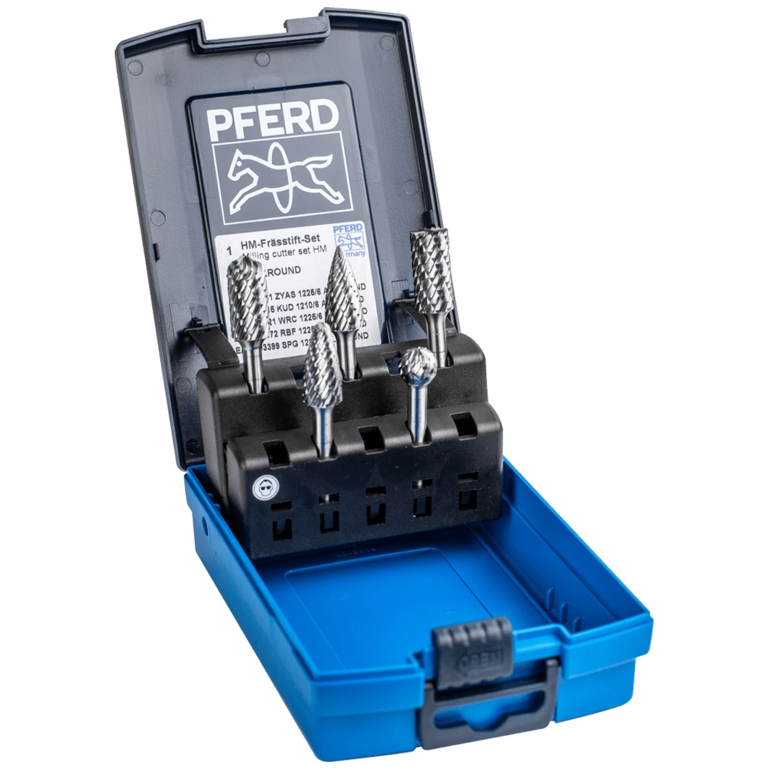 PFERD TOOLS Hartmetall Hochleistungsfrässtift Set 1412 ALLROUND 5-tlg. Ø 12mm Schaft-Ø 6mm universal grob