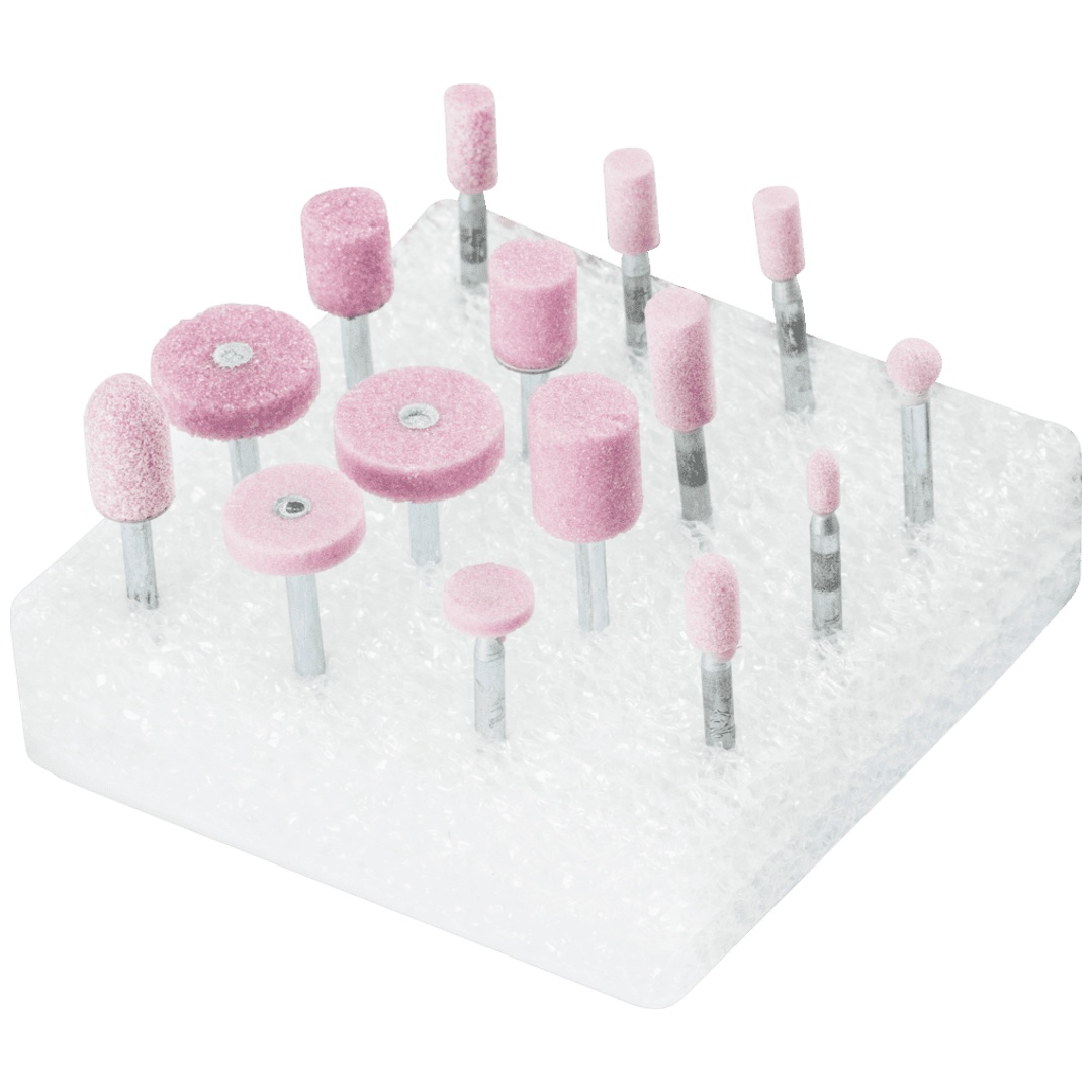PFERD TOOLS STEEL EDGE Schleifstift-Set 15-tlg. Schaft-Ø 3 mm A80 für Stahl- und Stahlguss