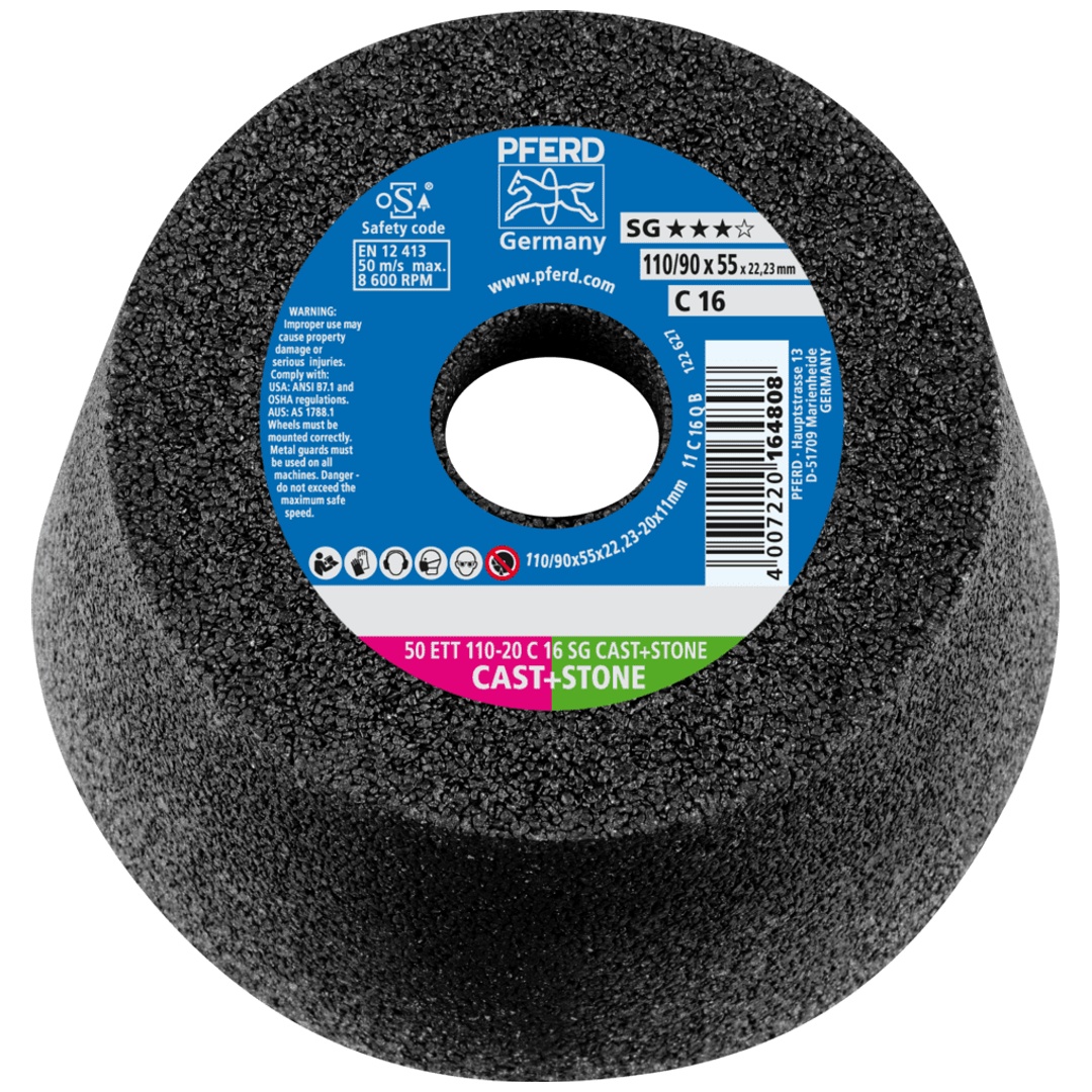 PFERD TOOLS Schleiftopf ETT 110x20x22,23 mm C16 Leistungslinie SG CAST+STONE für Guss/Stein