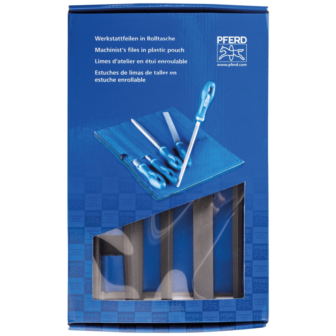 PFERD TOOLS Werkstattfeilen-Set WRU 5-tlg. in Rolltasche 200mm Hieb 2 universell zum Schruppen und Schlichten