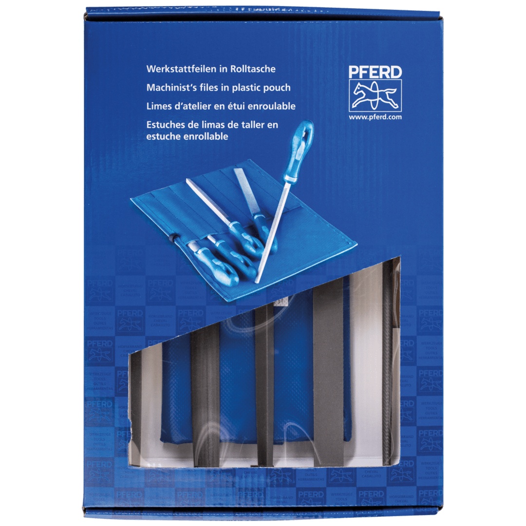 PFERD TOOLS Werkstattfeilen-Set WRU 5-tlg. in Rolltasche 250mm Hieb 2 universell zum Schruppen und Schlichten