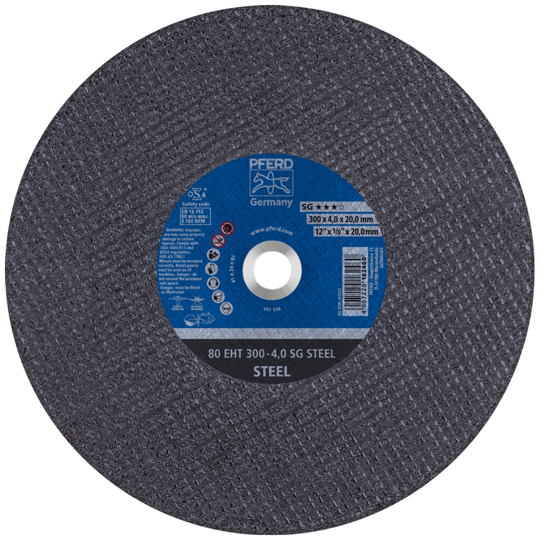 PFERD TOOLS Trennscheibe Trennschleifer EHT 300x4,0x20mm SG STEEL für Stahl (80 m/s)