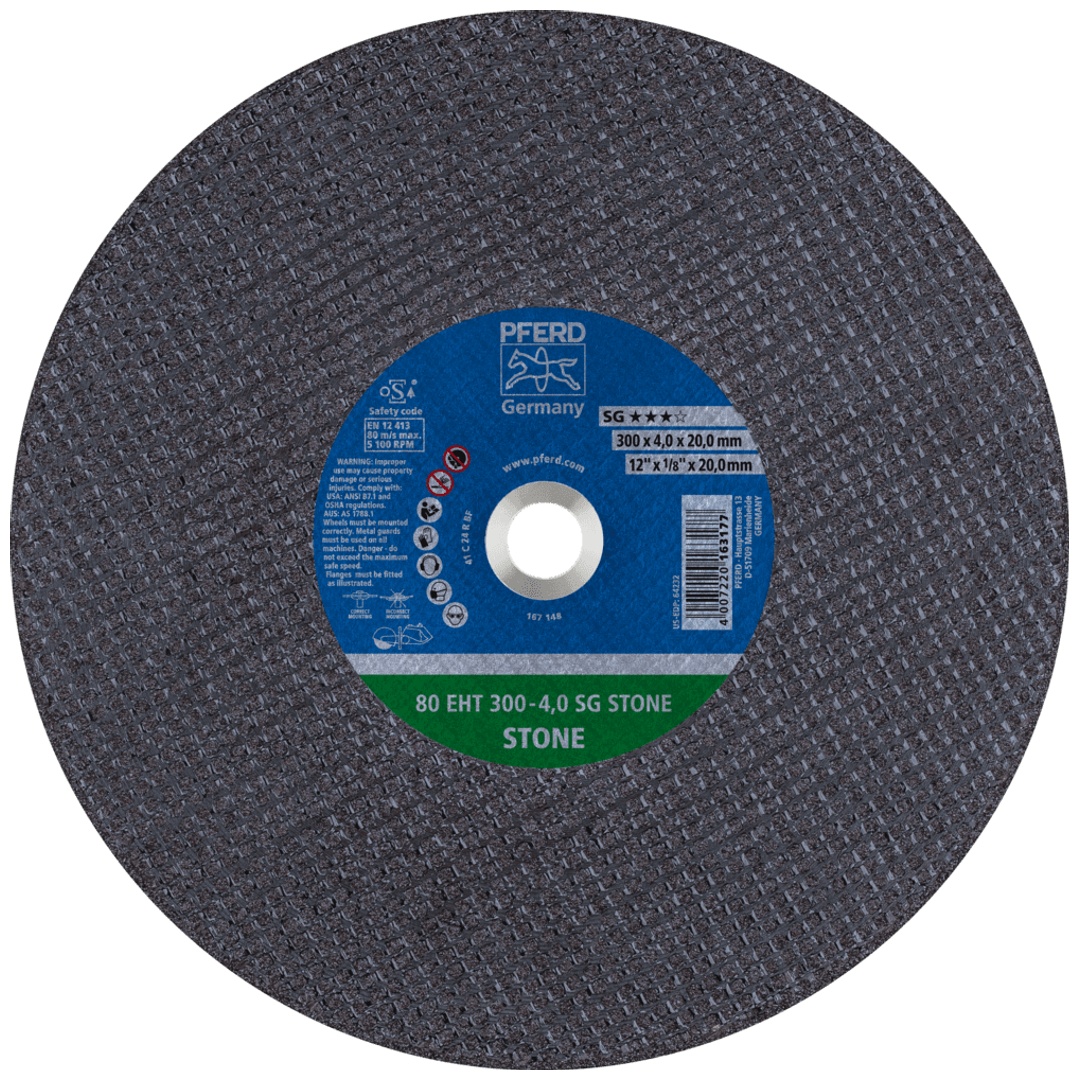 PFERD TOOLS Trennscheibe Trennschleifer EHT 300x4,0x20mm SG STONE für Stein (80 m/s)