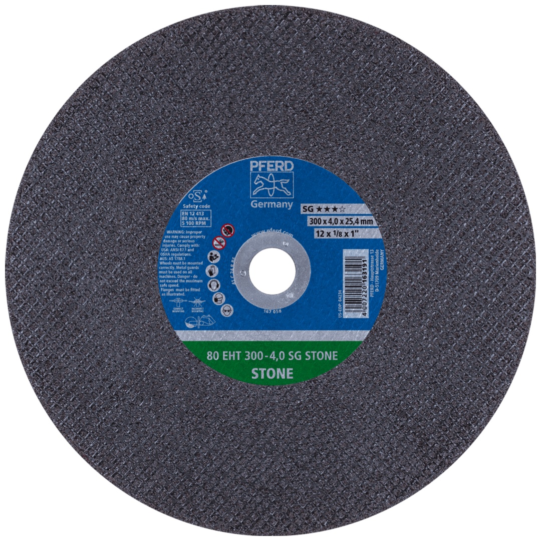 PFERD TOOLS Trennscheibe Trennschleifer EHT 300x4,0x25,4 mm SG STONE für Stein (80 m/s)