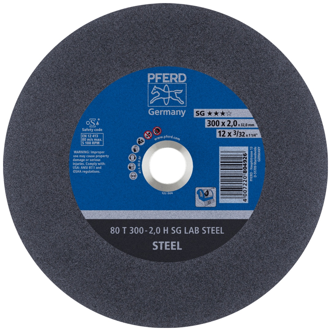PFERD TOOLS Labortrennscheibe T 300x2x32 mm Leistungslinie SG LAB STEEL für Stahl