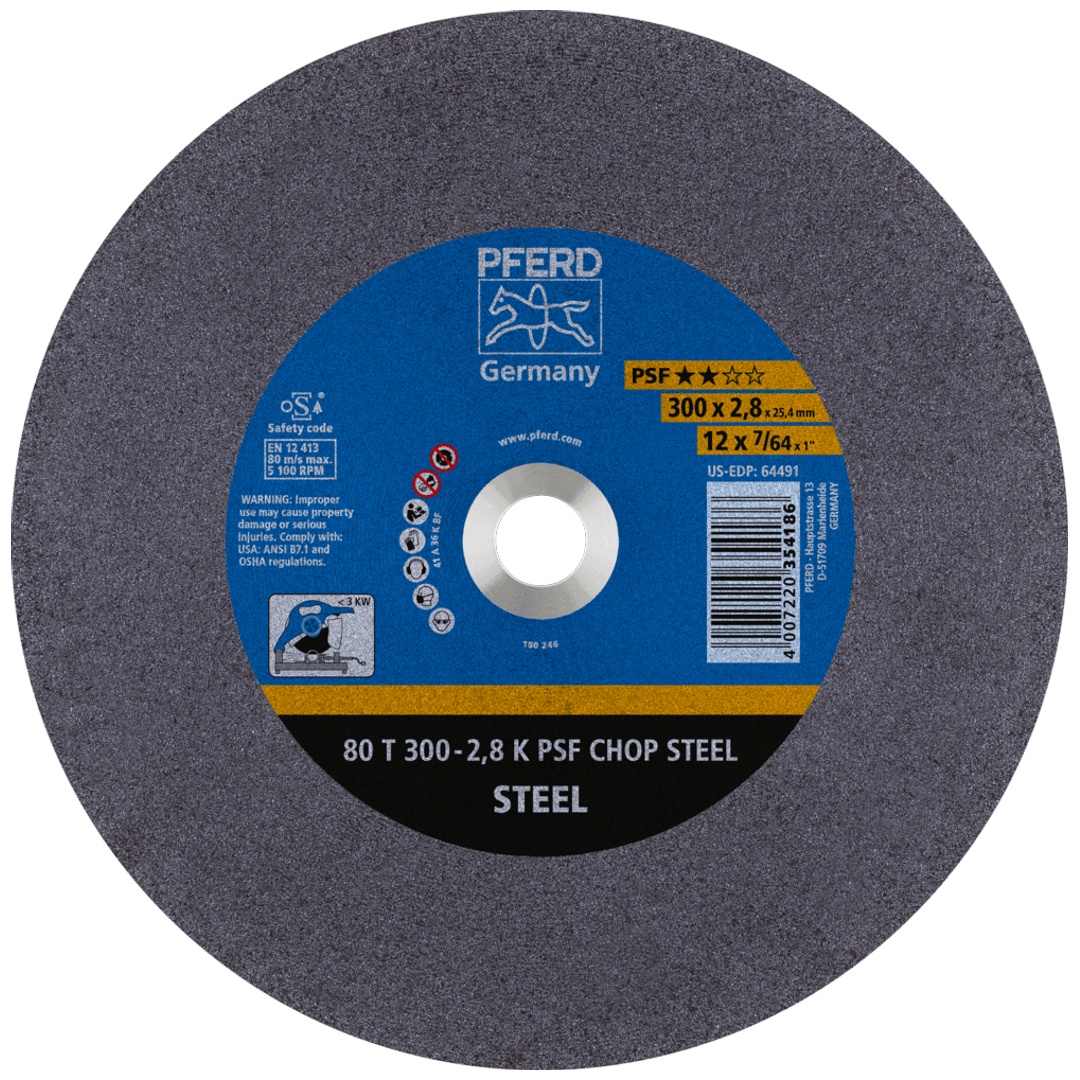 PFERD TOOLS Trennscheibe Metallkreissäge T 300x2,8x25,4 mm Uni.-Linie PSF CHOP STEEL für Stahl